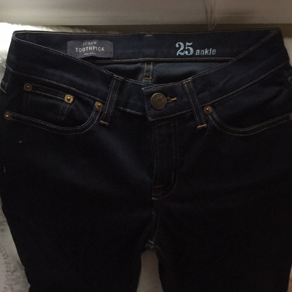 J Crew toothpick skinny leg stretchy blue jeans